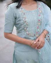 Premium Tissue Handwork Blue Suit Set