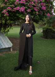 Elegant Black Embroidered Suit Set for Women