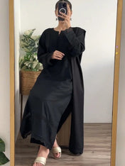 Premium Black Slub Khaddar Embroidered 3-Piece Suit