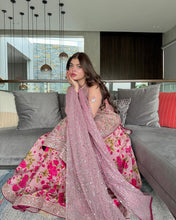 Party Wear Pink Color Butterfly Net Kurti For Girls