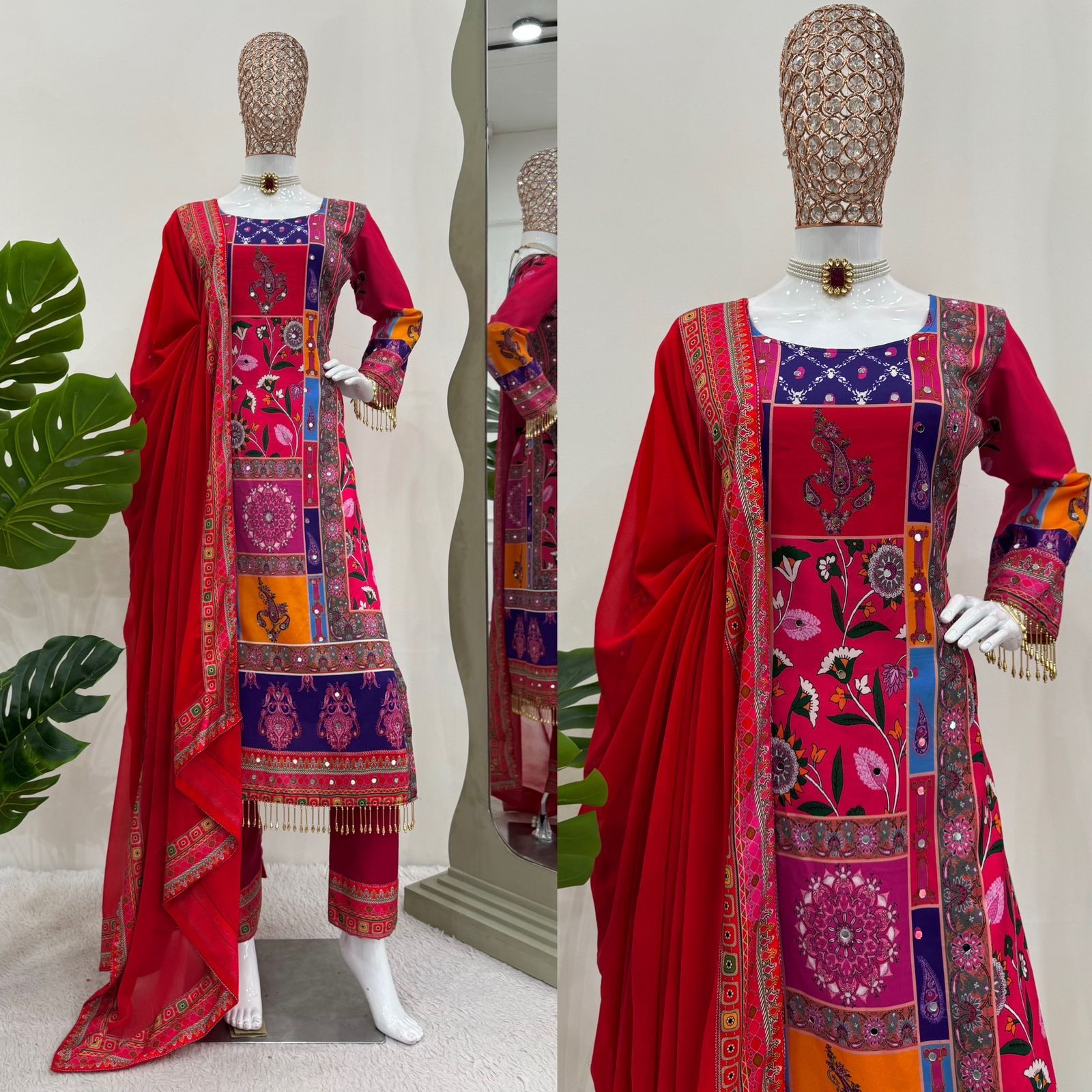 Wedding Wear Multi Color American Silk Kurti For Girls