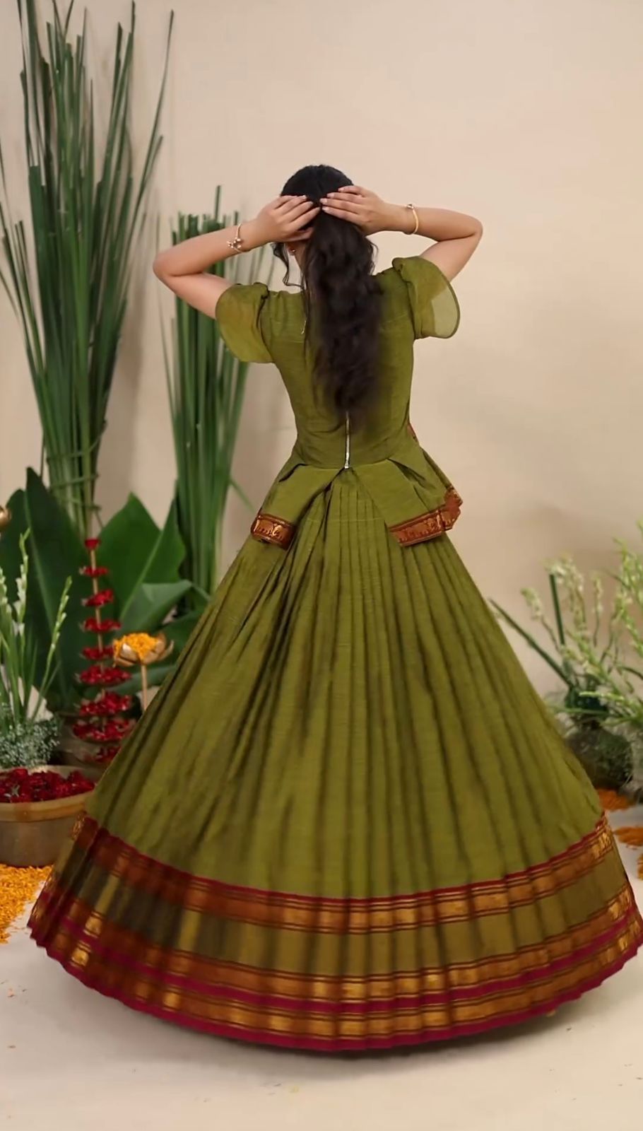 Wedding Wear Green Jequrd Silk lehenga For Women