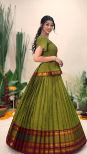 Wedding Wear Green Jequrd Silk lehenga For Women