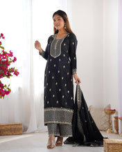 Wedding Wear Black Color Pure Chinon Silk Kurti For Girls