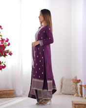 Festival Wear Wine Color Pure Chinon Silk Kurti For Girls