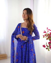 Wedding Wear Blue Color Pure Soft Light Weight Chiffon Gown For Girls