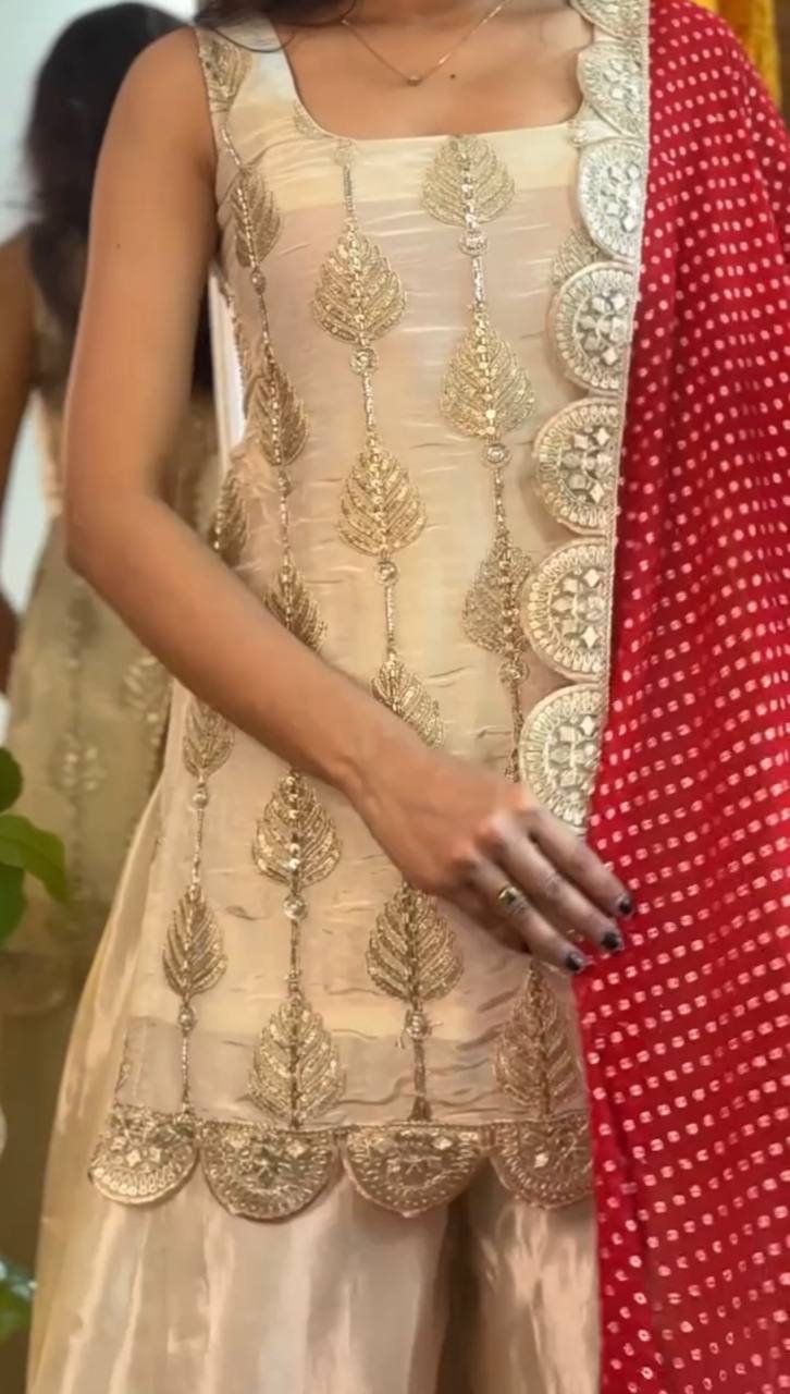 Party Wear White Color Heavy Tedy Crush Sharara For Women
