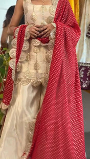 Party Wear White Color Heavy Tedy Crush Sharara For Women