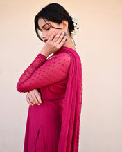 Party Wear Pink Color Heavy Pure Maska Cotton Silk Kurti For Girls