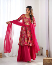 Wedding Wear Pink Color Heavy Soft Chanderi Gown For Girls