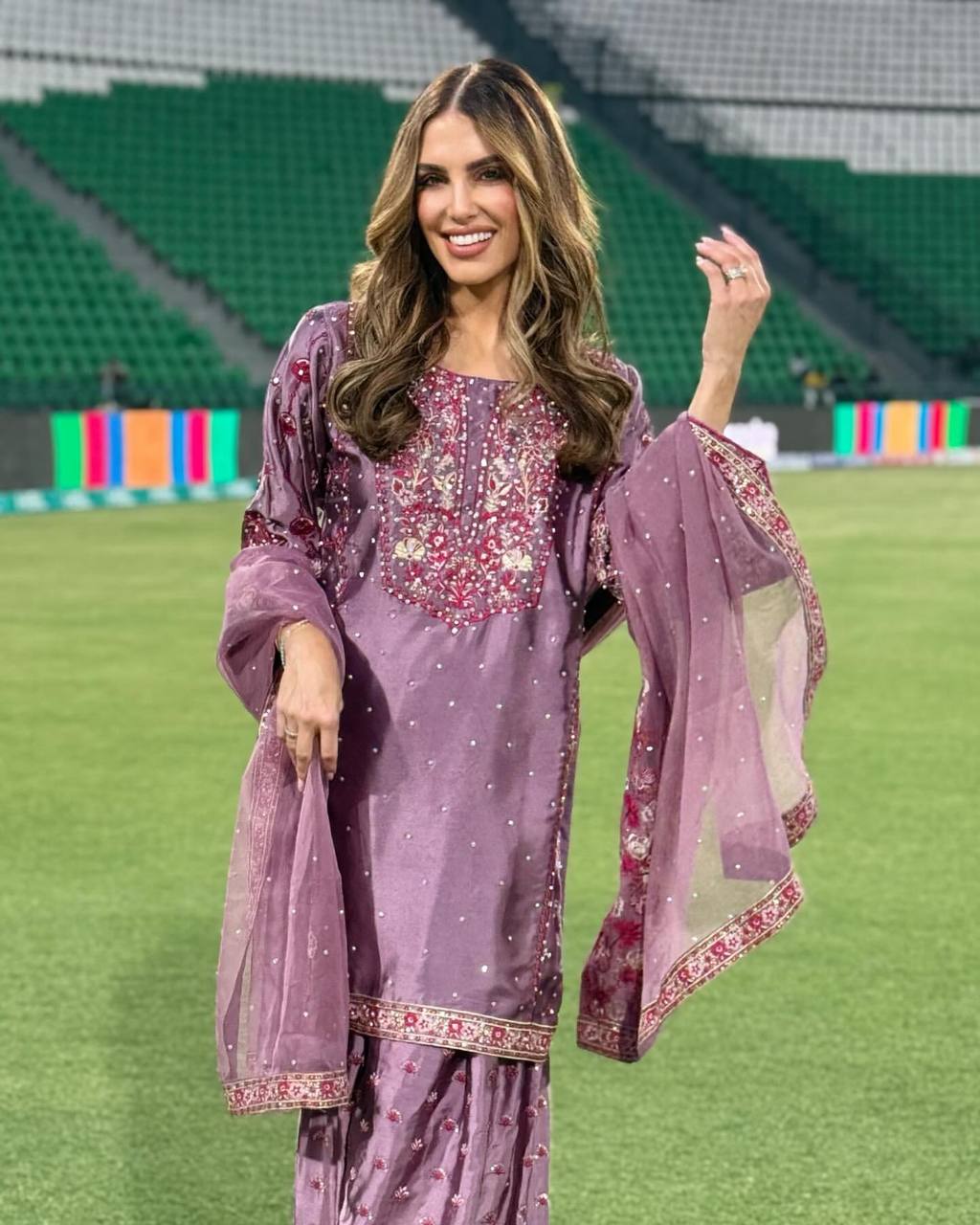 Wedding Wear Purple Color Chinnon Silk Suit For Girls