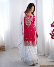 Wedding Wear Pink Color Heavy Pure Chinnon Silk Sharara For Women