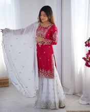 Wedding Wear Pink Color Heavy Pure Chinnon Silk Sharara For Women
