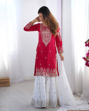Wedding Wear Pink Color Heavy Pure Chinnon Silk Sharara For Women