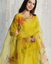 Party Wear Yellow Color Heavy Maska Cotton Silk Kurti For Girls