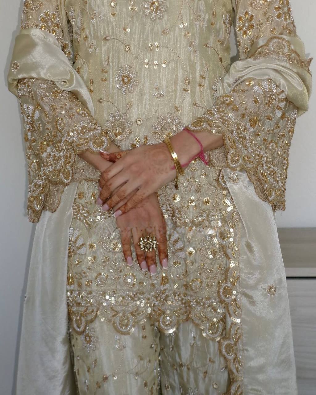 Party Wear Cream Color Chinon Silk Sharara For Girls