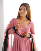 Party Wear Multi Color Heavy Fox Georgette Gown For Girls