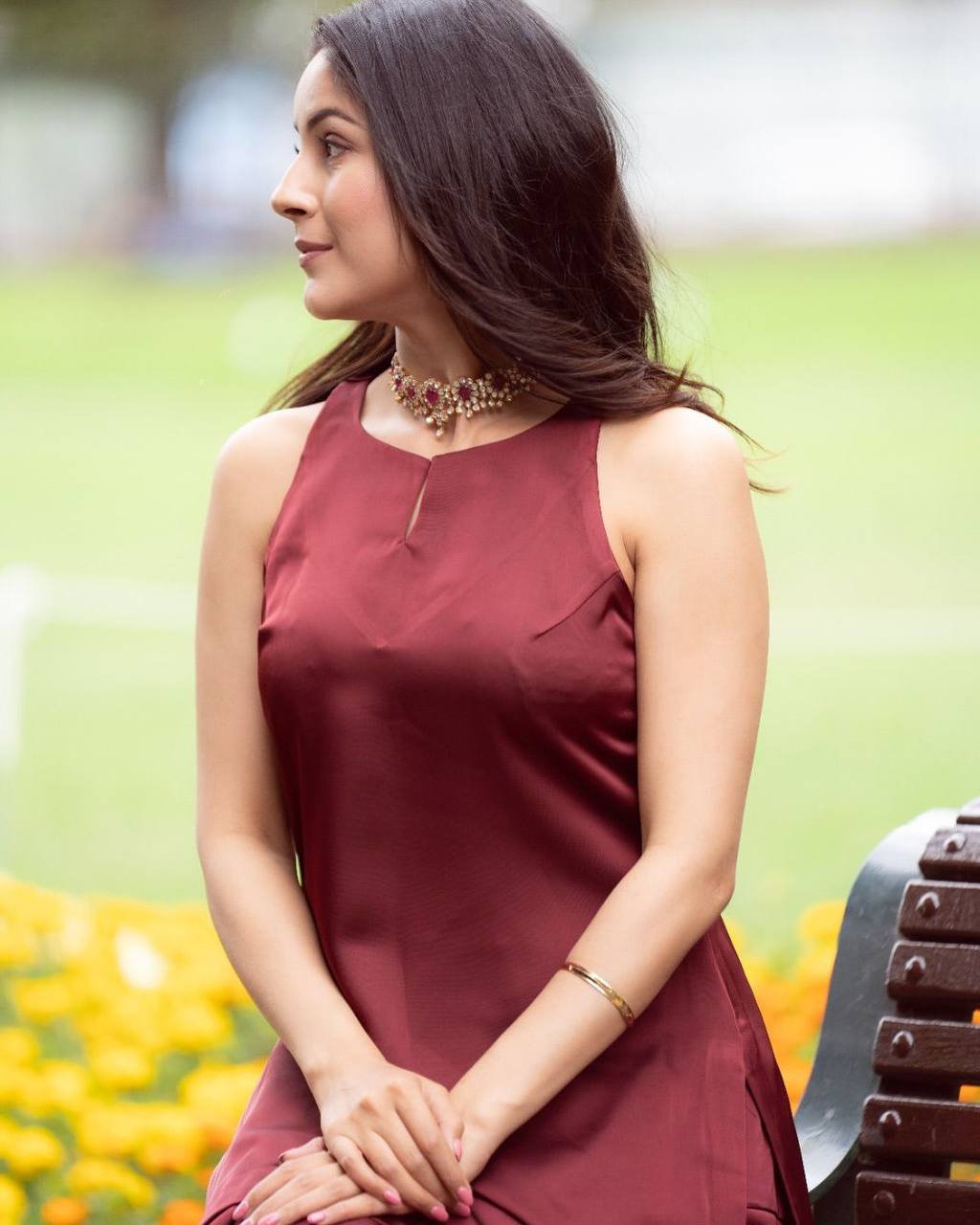 Wedding Wear Maroon Color Moss Satin Kurti For Girls