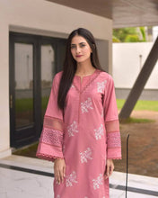 Party Wear Pink Color Roman Silk Kurti For Woemn