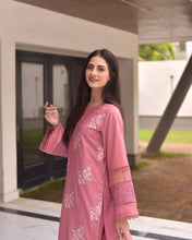 Party Wear Pink Color Roman Silk Kurti For Woemn