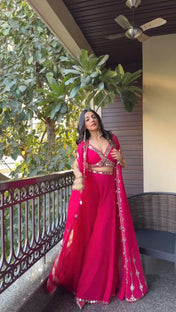 Wedding Wear Pink Color Georgette With Embroidery Drees For Girls