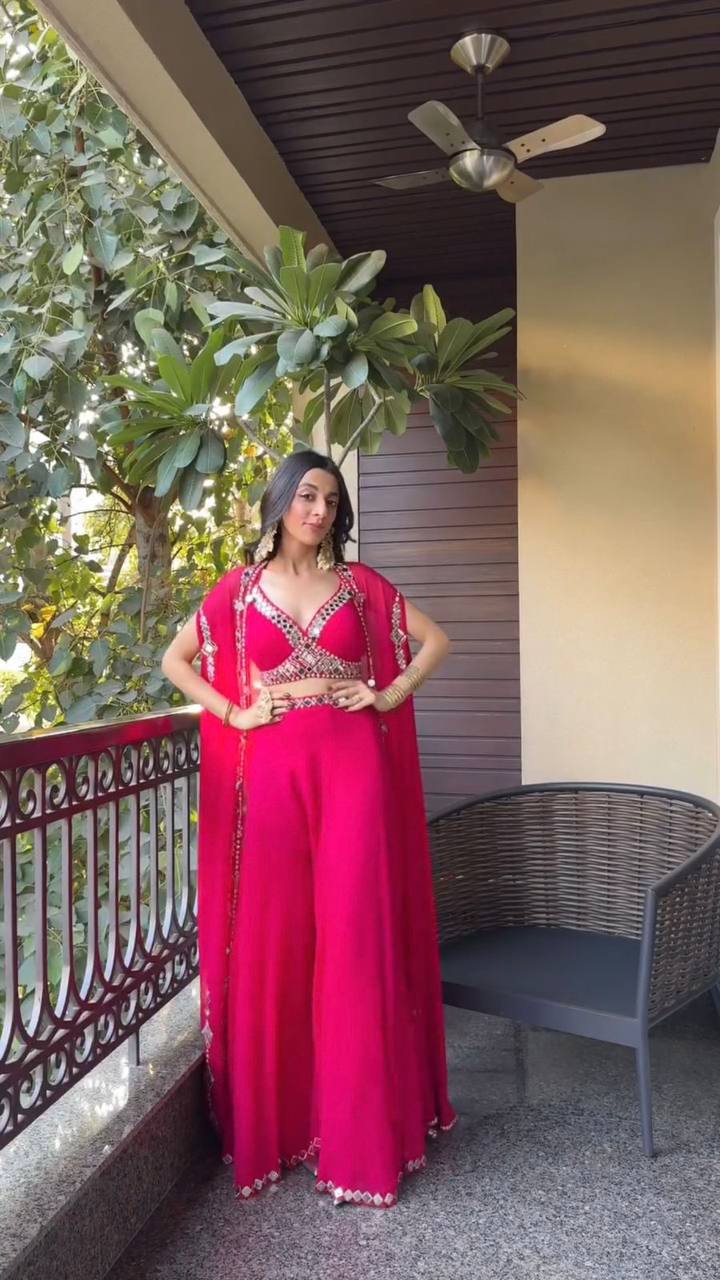 Wedding Wear Pink Color Georgette With Embroidery Drees For Girls