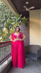 Wedding Wear Pink Color Georgette With Embroidery Drees For Girls