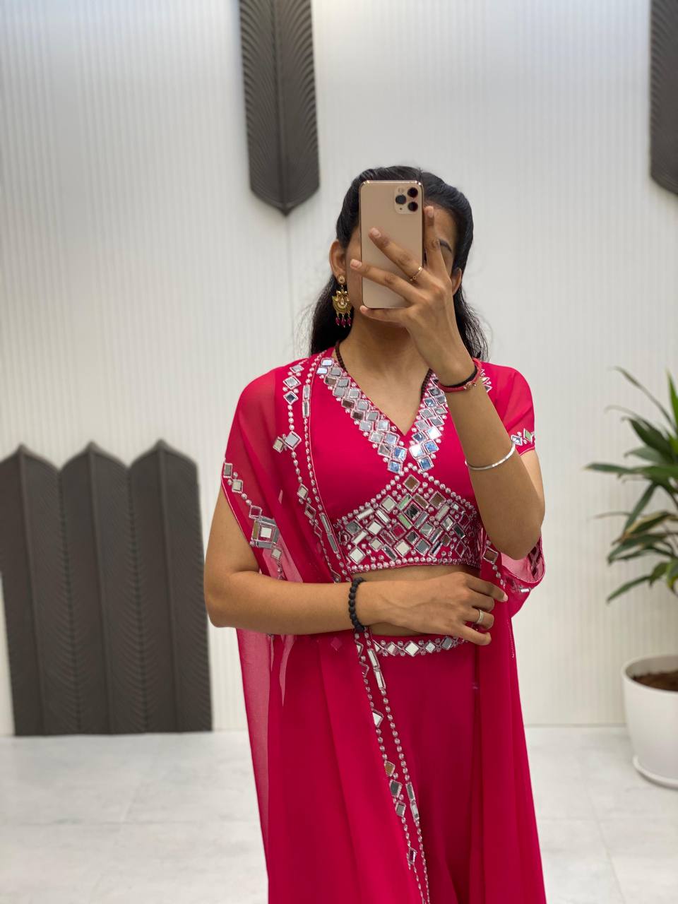 Wedding Wear Pink Color Georgette With Embroidery Drees For Girls