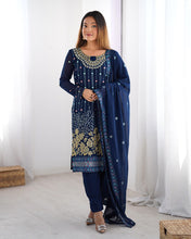 Party Wear Blue Color Faux Georgette Kurti For Girls