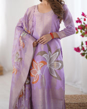 Party Wear Light Purple Color Chanderi Silk Kurti For Girls
