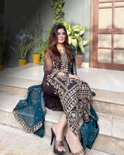 Wedding Wear Black Color Pure Chinon Silk Kurti For Women