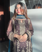 Wedding Wear Black Color Pure Chinon Silk Kurti For Women