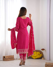 Party Wear Pink Color Chinon Silk Kurti For Girls