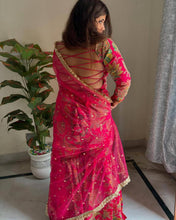 Wedding Wear Pink Color Chinon Silk Sharara For Girls