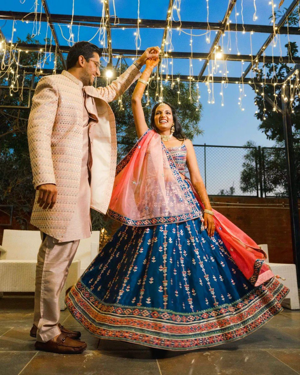 Wedding Wear Multi Color Chinon Silk Lehenga For Girls