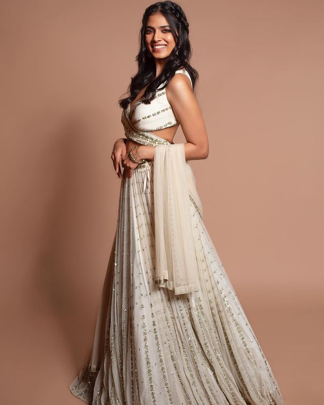 Wedding Wear White Color Georgette Lehenga For girls
