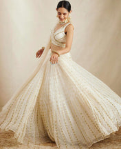 Wedding Wear White Color Georgette Lehenga For girls
