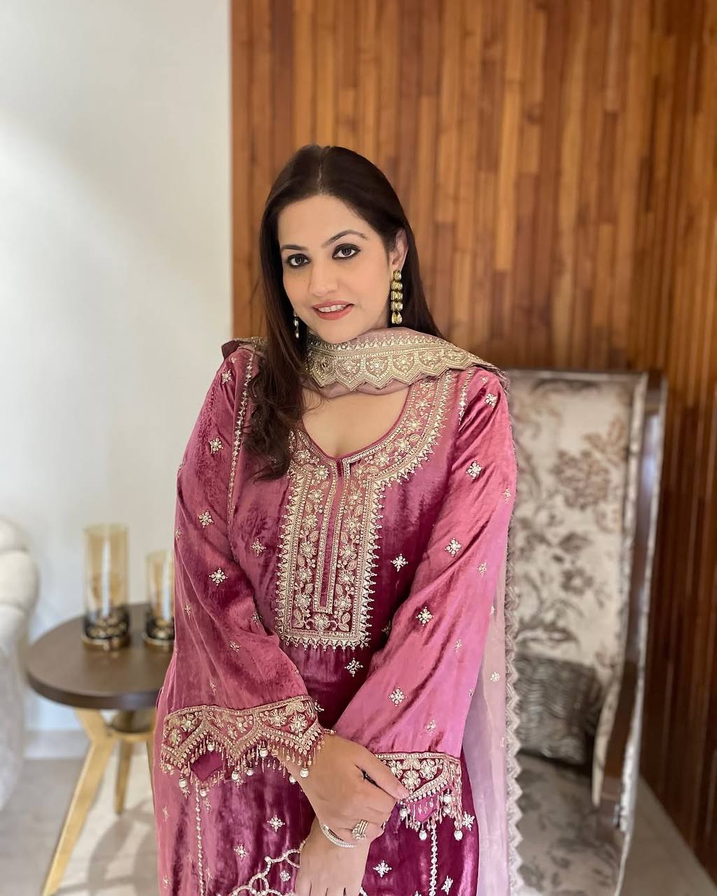 Wedding Wear Pink Color Embroidery Sequence Suits For Girls
