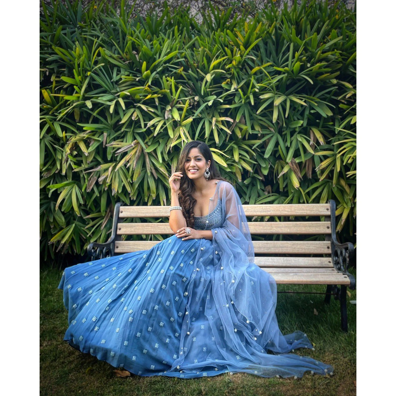 Party Wear Blue Color Faux Georgette Lehenga For Girls