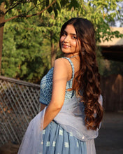 Party Wear Blue Color Faux Georgette Lehenga For Girls