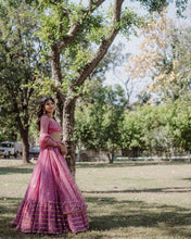 Party Wear Pink Color Faux Georgette Lehenga For Girls