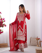 Festival Wear Red Color Pure Vichitra Silk Kurti For Girls