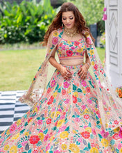 Festival Wear Multi Color Faux Georgette Lehenga For Girls