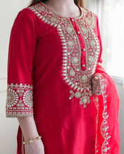 Red Colour Full Pair Dress Karwa Chauth  For women