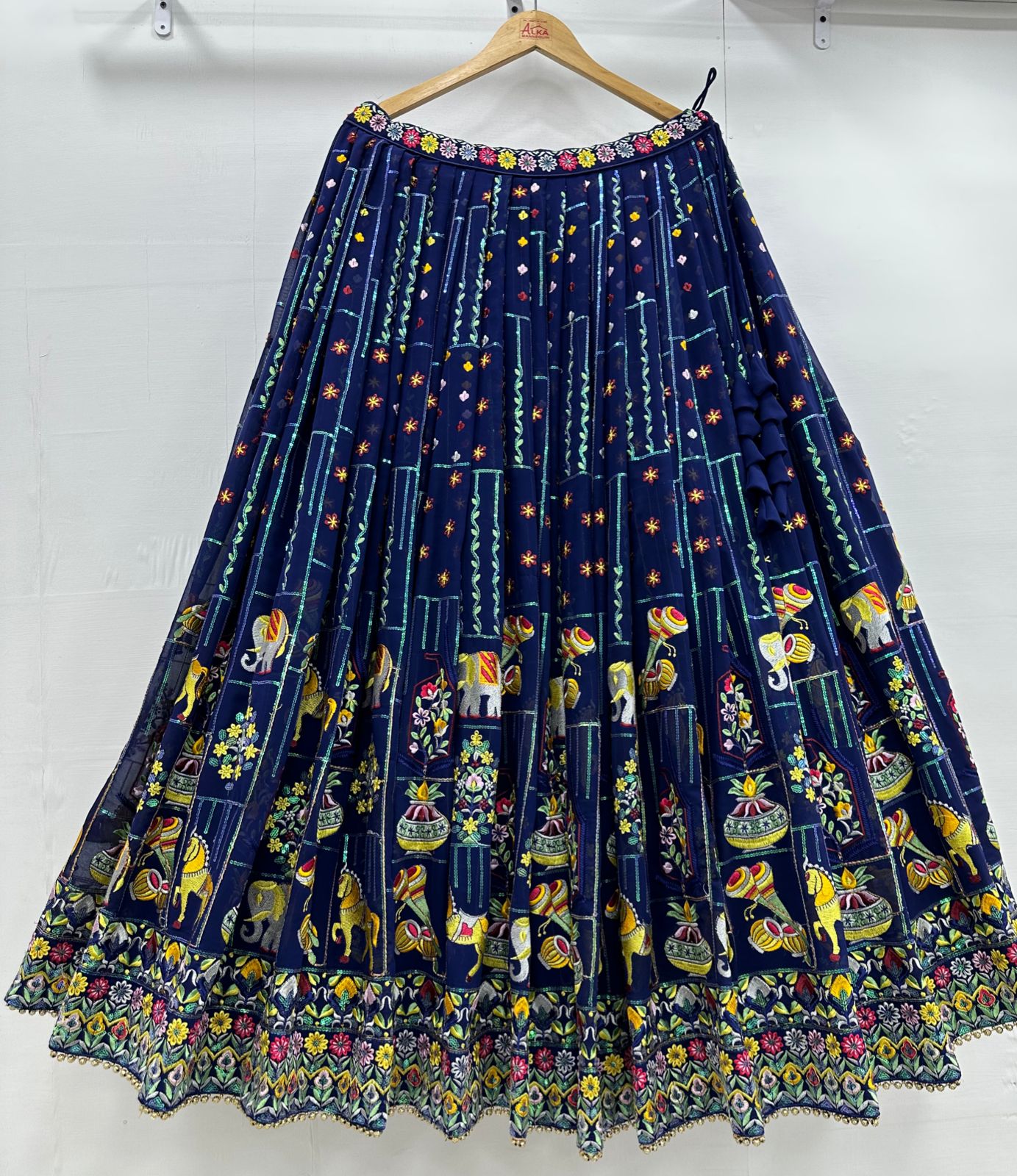 Wedding Wear Multi-Colored Soft Net Lehenga Choli For Girls