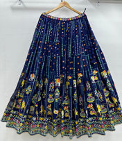 Wedding Wear Multi-Colored Soft Net Lehenga Choli For Girls