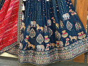 Wedding Wear Multi-Colored Soft Net Lehenga Choli For Girls