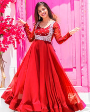 Multi Color Pure Georgette Anarkali Suits Collection