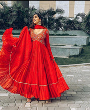 Beautiful Embroidered Ruffle Layer Gown Designs For Girls