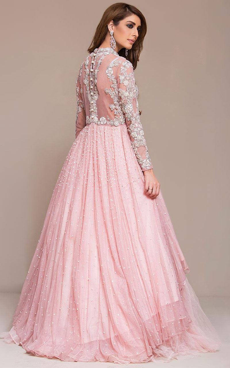 Beautiful Pink Color Lehenga Gown Dress Designs
